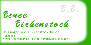 bence birkenstock business card